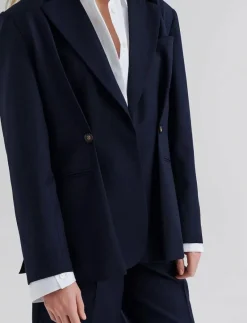 Illiana Fitted Button Detailed Wool Blend blazer - Enkelknäppta kavajer