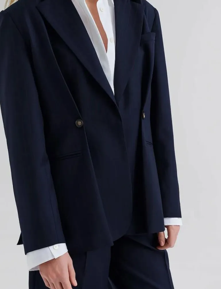 Illiana Fitted Button Detailed Wool Blend blazer - Enkelknäppta kavajer