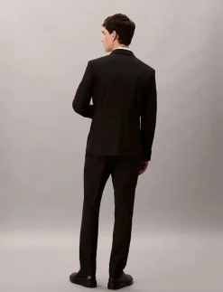 ITALIAN WOOL BLEND SLIM TROUSER - Kostymbyxor