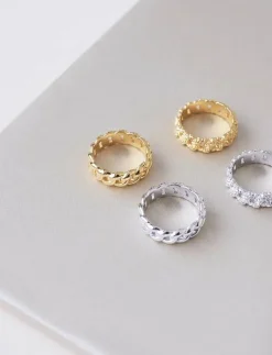IX Crunchy Curb Ring Silver - Ringar
