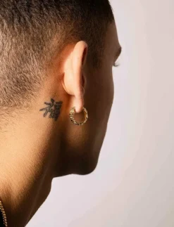 IX Crunchy Edge Earrings - Hoops