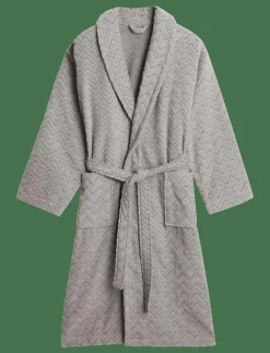 JACQUARD HERRINGBONE ROBE - Morgonrock