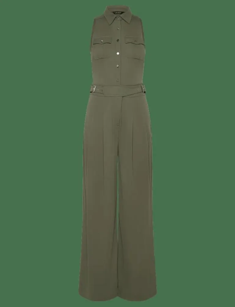 Jersey Wide-Leg Sleeveless Jumpsuit - Jumpsuits