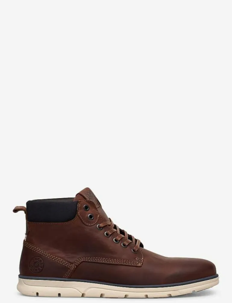 JFWTUBAR LEATHER BRANDY SN - Kängor med snörning