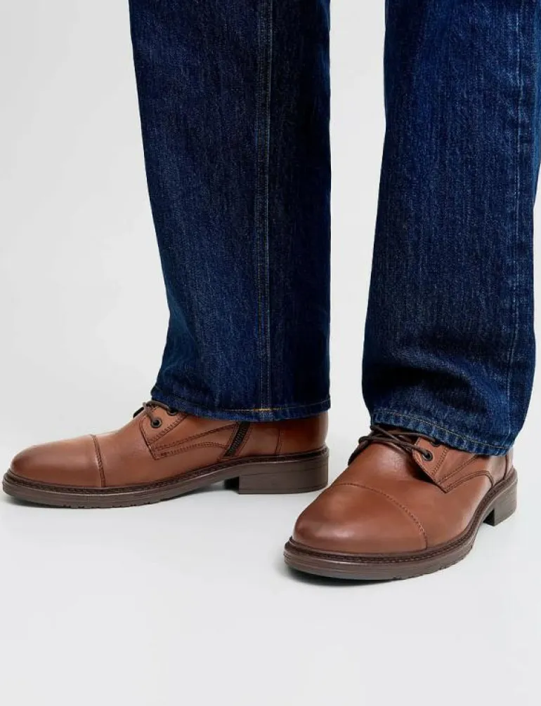 JFWWENTWORTH LEATHER BOOT LN - Kängor med snörning