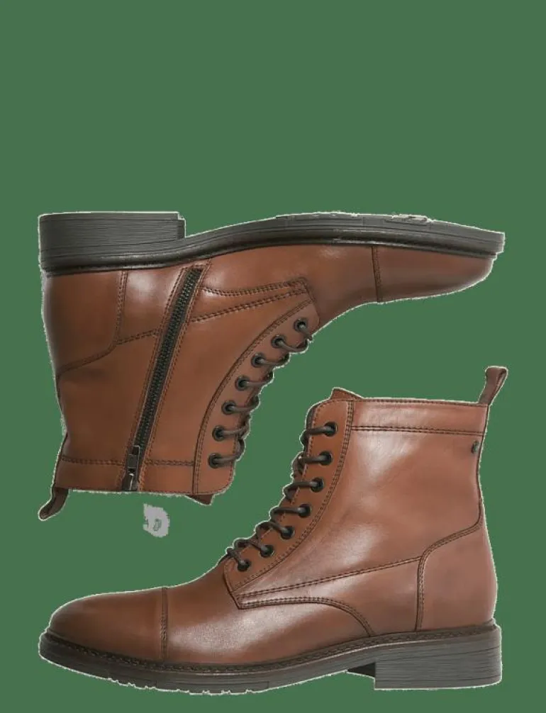 JFWWENTWORTH LEATHER BOOT LN - Kängor med snörning