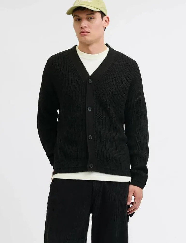JJCONNOR KNIT V-NECK CARDIGAN - Koftor