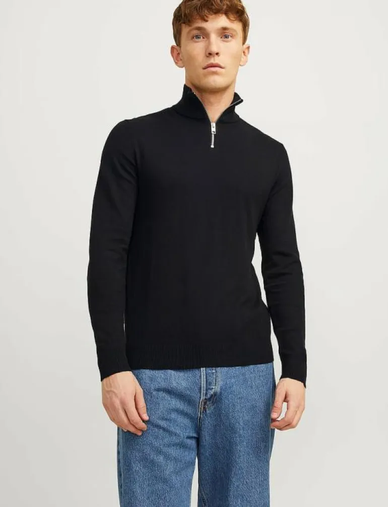 JJEEMIL KNIT HALF ZIP NOOS - Stickat