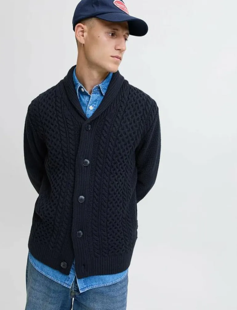 JJPAUL KNIT SHAWL CARDIGAN - Koftor