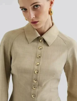 Joan Tailored Fitted Button shirt - Långärmade