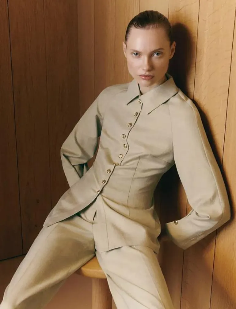 Joan Tailored Fitted Button shirt - Långärmade