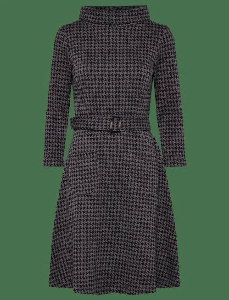 Kim Houndstooth Dress - Midiklänningar