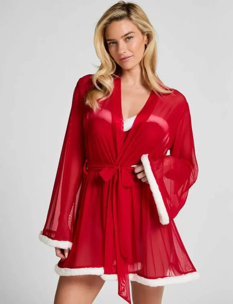 KIMONO MESH SANTA - Morgonrock