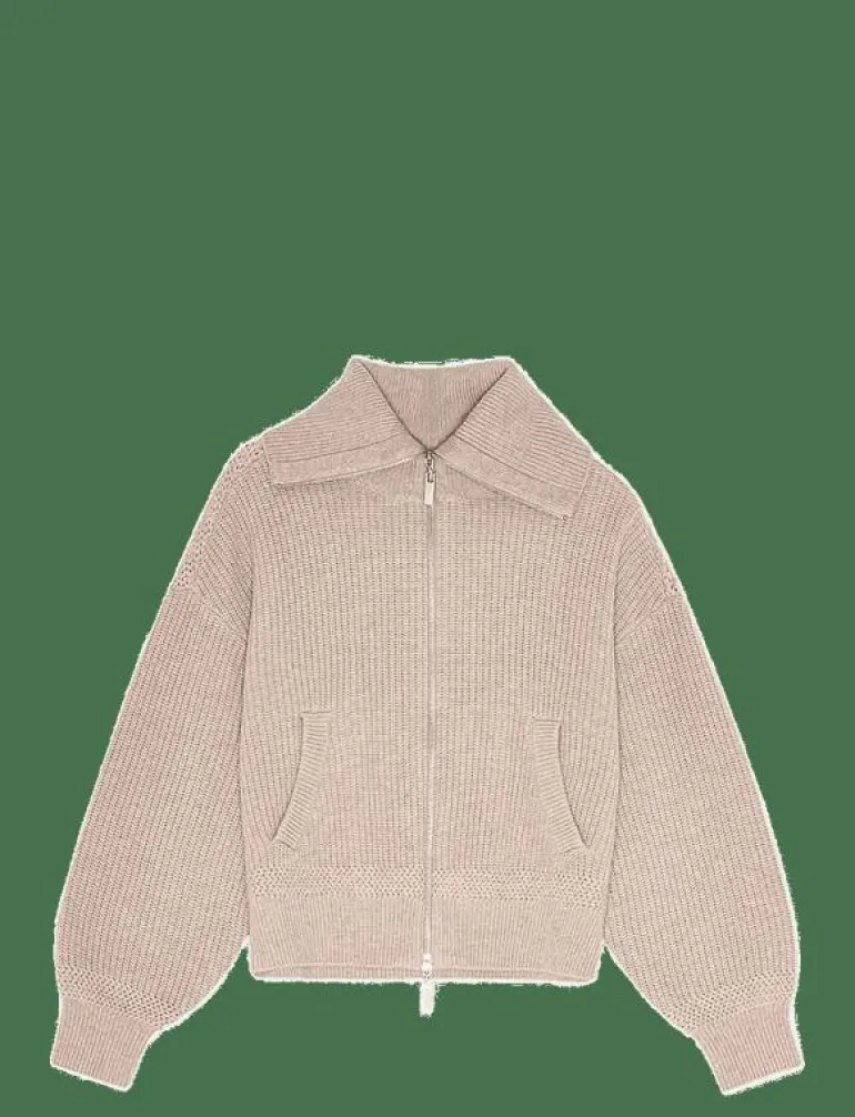 KNITTED CROPPED BOMBER - Mellanlager