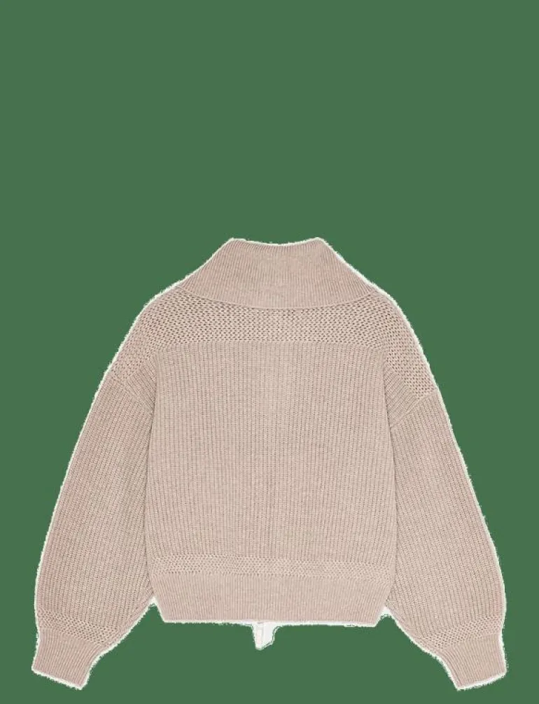 KNITTED CROPPED BOMBER - Mellanlager