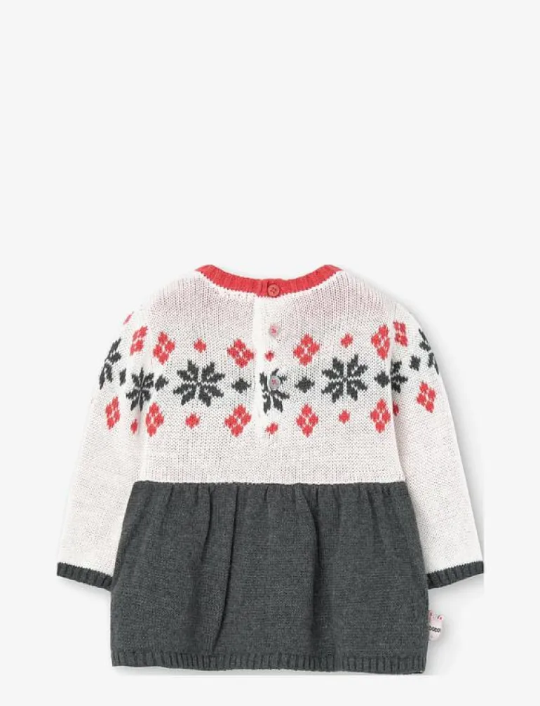 Knitwear dress for baby girl -BCI - Långärmade vardagsklänningar