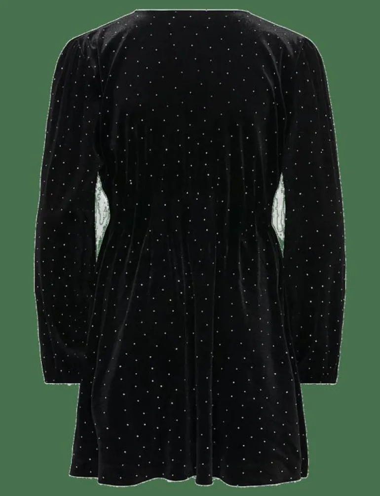 KOGVELLA L/S O-NECK VELVET DRESS JRS - Festklänningar