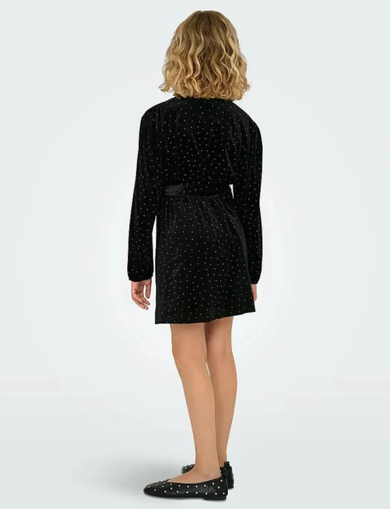 KOGVELLA L/S O-NECK VELVET DRESS JRS - Festklänningar