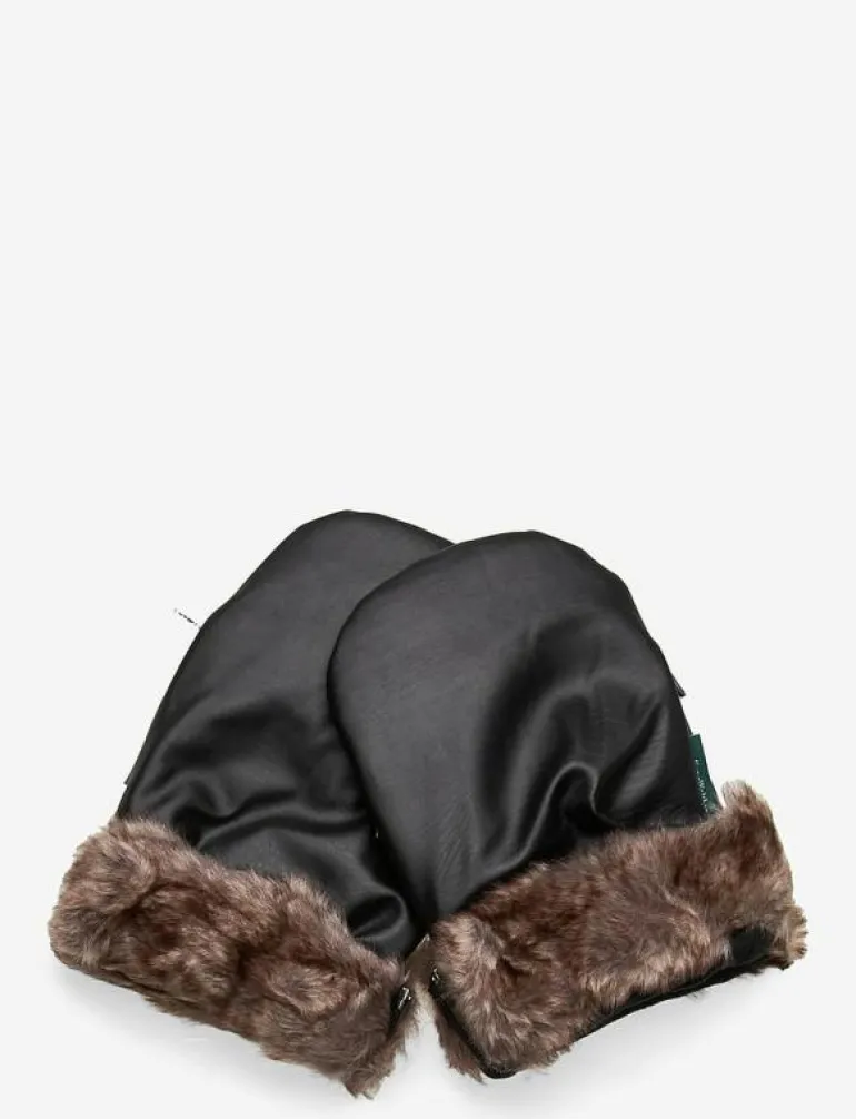 KONG.WALTHER Black Fur Stroller Gloves - Barnvagnstillbehör
