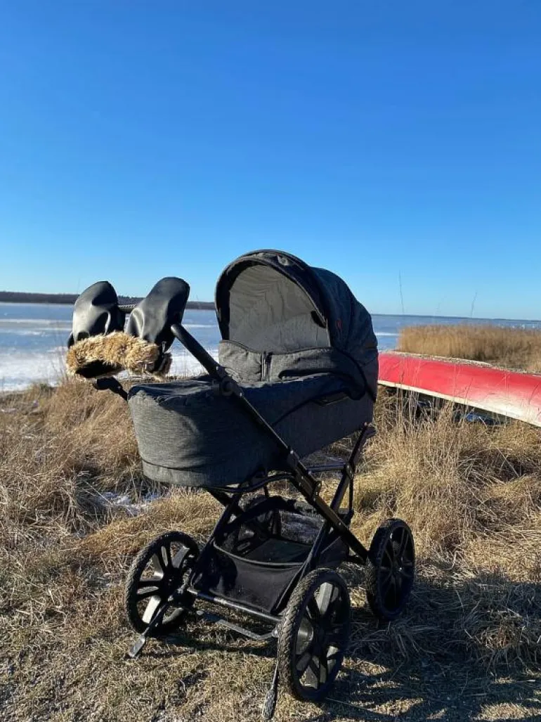 KONG.WALTHER Black Fur Stroller Gloves - Barnvagnstillbehör