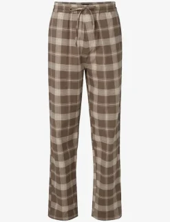 Konrad Organic Cotton Checked Flannel Pajama Pants - Nederdelar