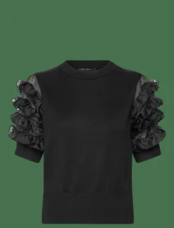 KRISTA MIX STACKED RUFFLE TOP - Kortärmade blusar