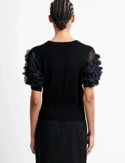 KRISTA MIX STACKED RUFFLE TOP - Kortärmade blusar