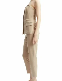 KYLIAN BUTTON FRONT TOP - Linnen