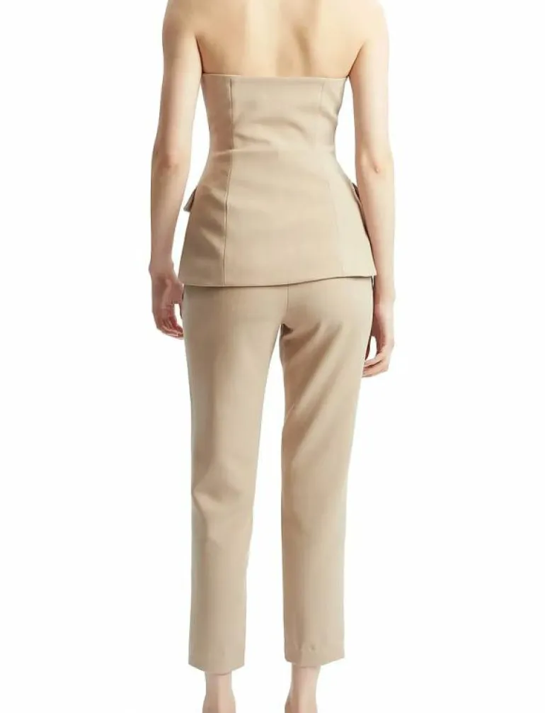 KYLIAN BUTTON FRONT TOP - Linnen