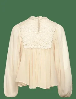 Lace combination blouse - Långärmade blusar
