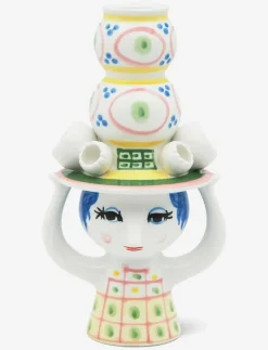 Lady with hat Ljusstake H16 cm rosa - Dekoration