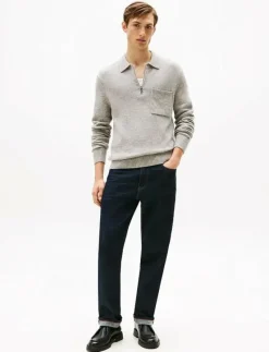LAMBSWOOL ZIP POLO - Långärmade pikéer