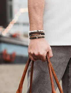 Leather/Beads Combo Bracelet - Armband