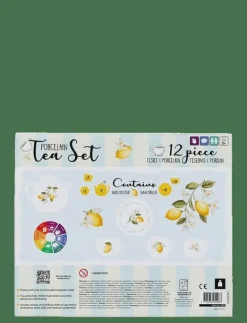 Lemon 12 pcs porcelain tea set - Leksakskök & Tillbehör