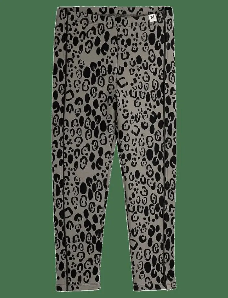 Leopard aop brushed jersey leggings - Leggings