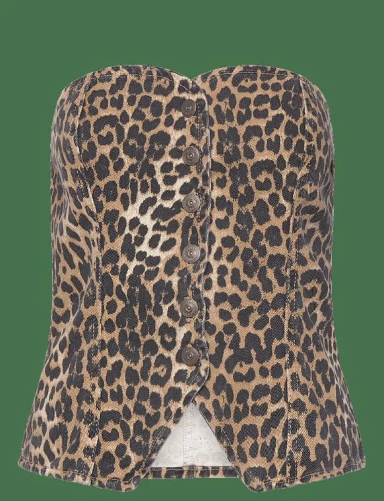 Leopard-print corset top - Linnen