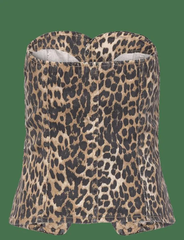 Leopard-print corset top - Linnen