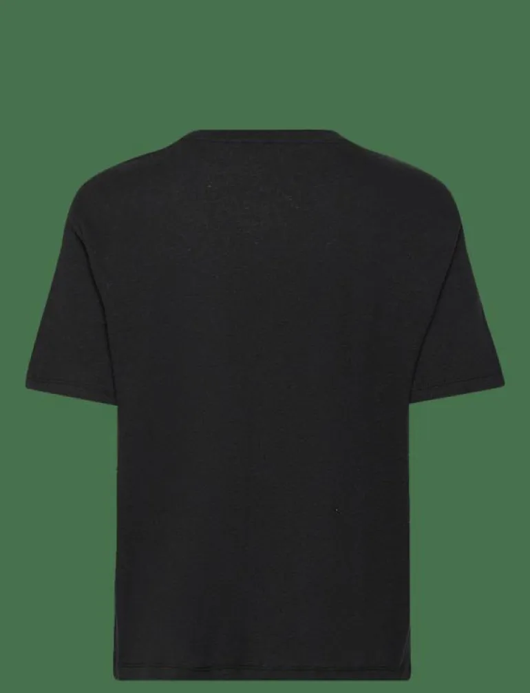 Linen Blend Boxy Tee - T-shirts