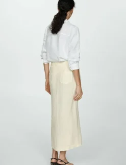 Linen skirt with slit - Midi kjolar