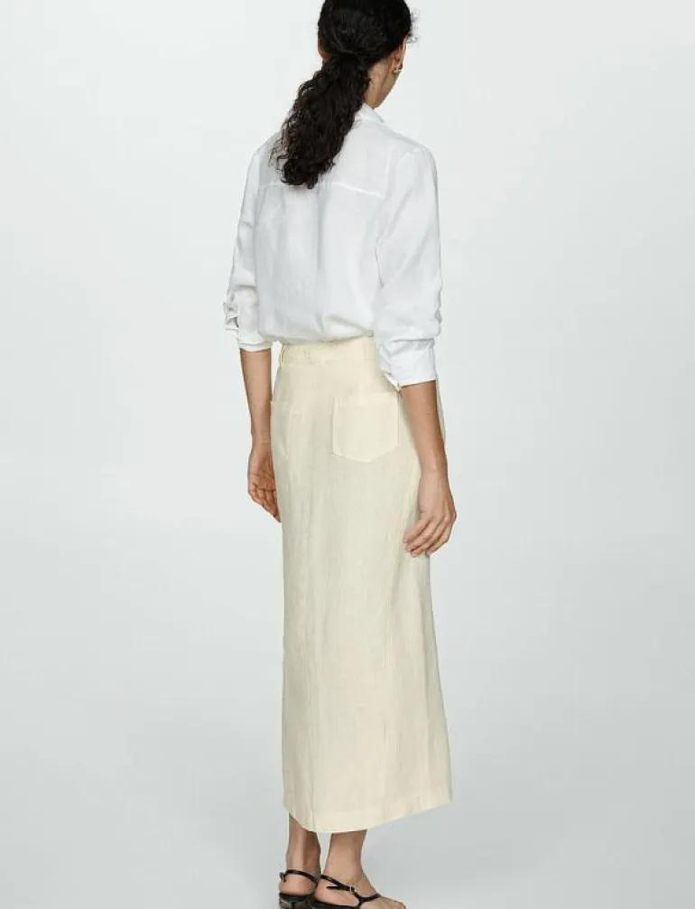 Linen skirt with slit - Midi kjolar