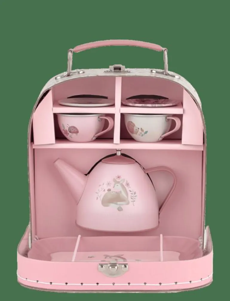 Little Dutch Fairy Garden Tea Set In Suitcase - Leksakskök & Tillbehör
