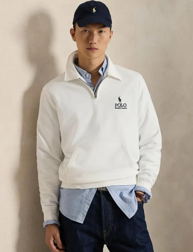 Logo Fleece Collared Sweatshirt - Stickat