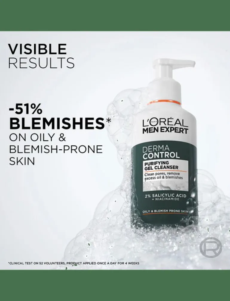 L'Oréal Paris Men Expert Derma Control 2-i-1 punktbehandling & ansiktsmask för oren hud 45 ml - Ansiktsvård