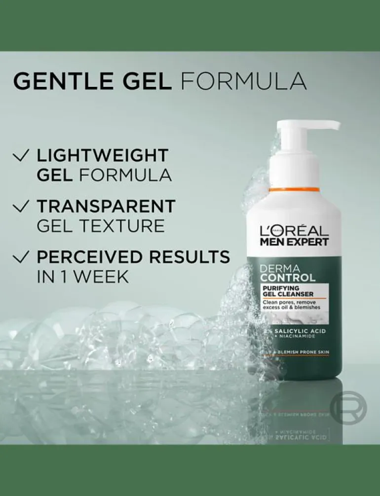L'Oréal Paris Men Expert Derma Control 2-i-1 punktbehandling & ansiktsmask för oren hud 45 ml - Ansiktsvård