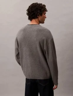 LS EMBOSSED LOGO CREWNK SWEATER - Rundhalsad