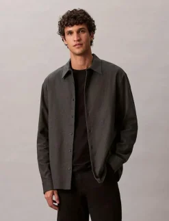 LS MELANGE FLANNEL EASY SHIRT - Flanellskjortor