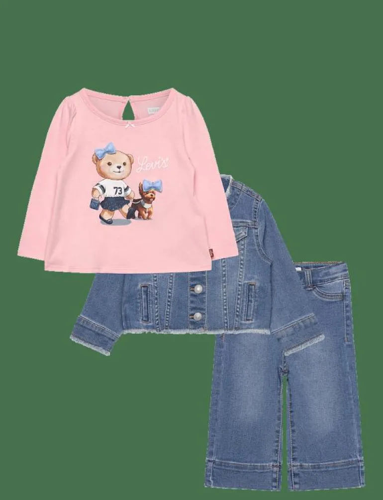 LVG JACKET TEE & WIDE JEAN SET - Set med långärmad t-shirt