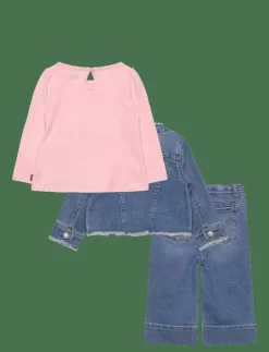 LVG JACKET TEE & WIDE JEAN SET - Set med långärmad t-shirt