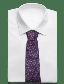 Malik Navy Burgundy Blue Silk Tie - Slipsar