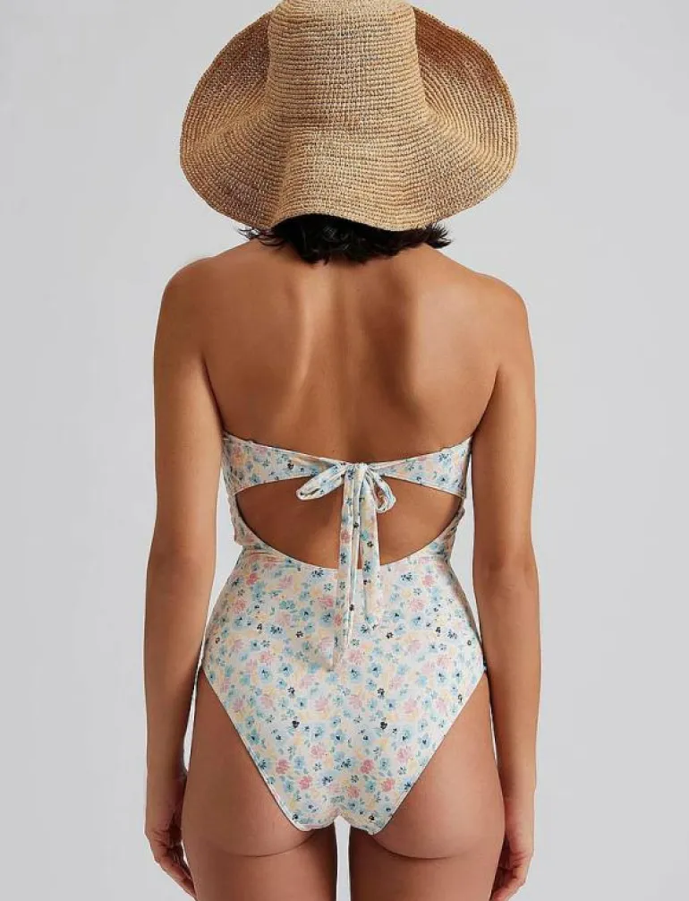 Mandy bamboo-ring bandeau swimsuit - Baddräkter